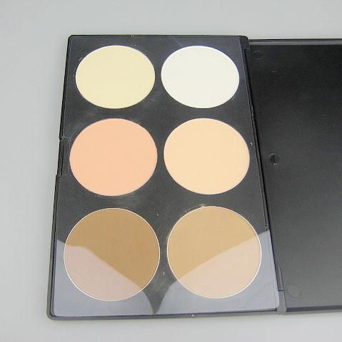 2 st / professionell 6 färger pressad pulver reparationskapacitet pulver blush palette; makeup kompakt pulver