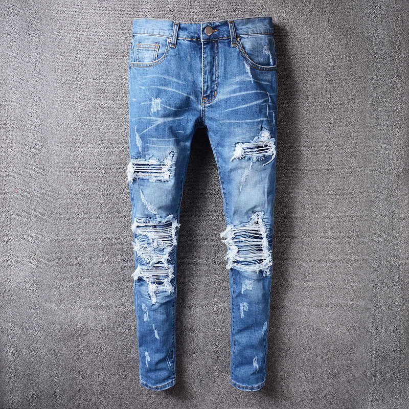 2019 Famous Brand Designer Slim Fit Ripped Robin Jeans For