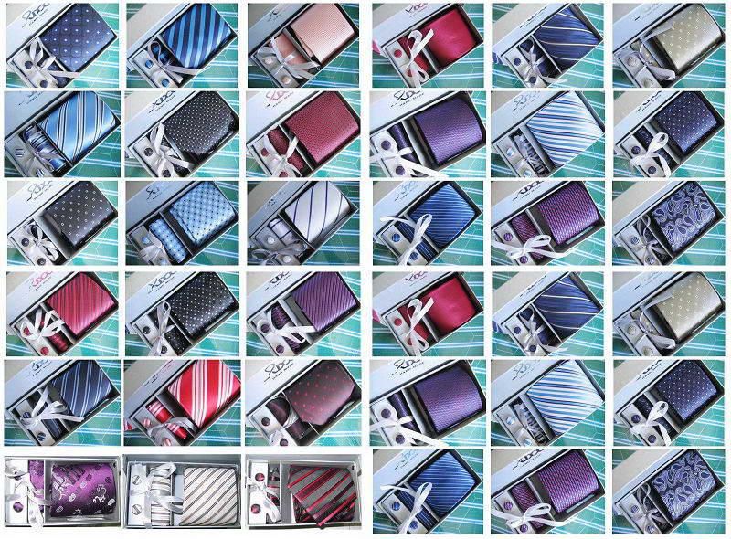 

Silk Polyster tie+hanky+cufflinks tie set cuff link Neckties,ties,cuff button 12ets/lot#1225