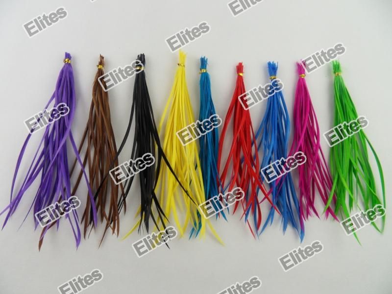 Stripped plumes d'oie vraie plume Extensions Hair Extension 100 Plumes + 100 perles SGF007