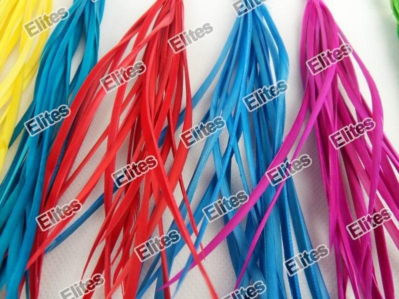 Stripped Goose Feathers Real Feather Hair Extension Extensions 100 Feathers 100 beads SGF0075115410