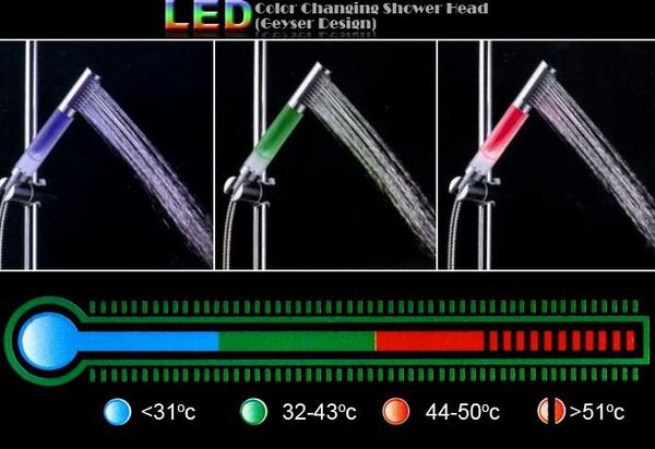 

LED душ ABS LED изменение цвета насадка для душа (Гейзер дизайн),
