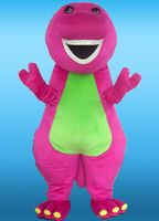 Groothandel goede kwaliteit aangepaste volwassen grootte roze pluche barney mascotte kostuums voor feest gratis verzending beste na verkoop service