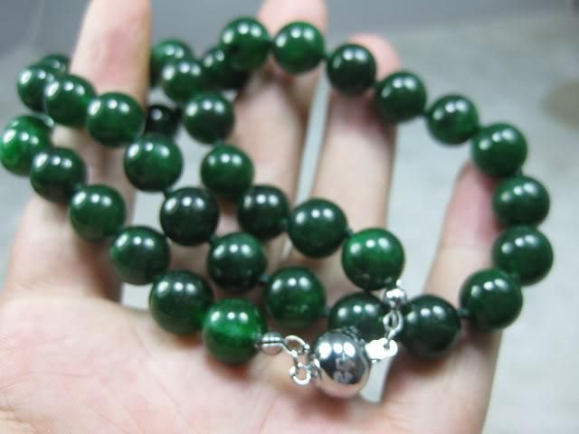 2019 10MM BEADS NATURE DARK GREEN JADE JADEITE 10MM BEAD