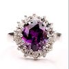 The new Europe and the United States - Princess ring inlaid zircon purple wedding ring