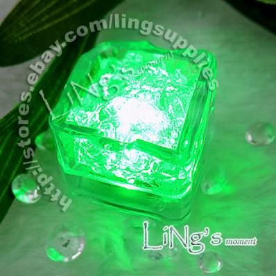 El precio más bajo libre-shipping-12pcs RED Green Ice Cube Light Wedding Party Christmas Decoration
