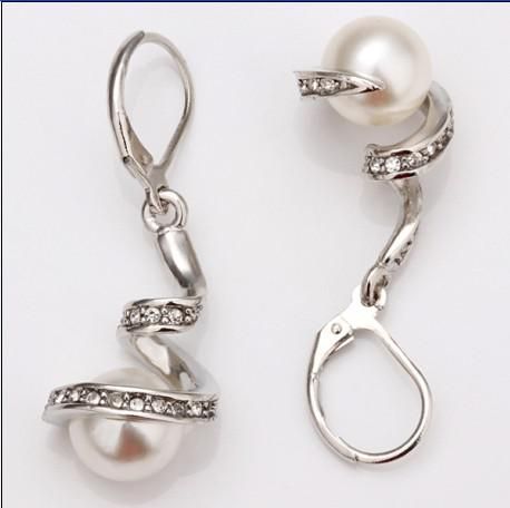 Pendientes de perlas hermosas pendientes de perlas joyería de moda E012