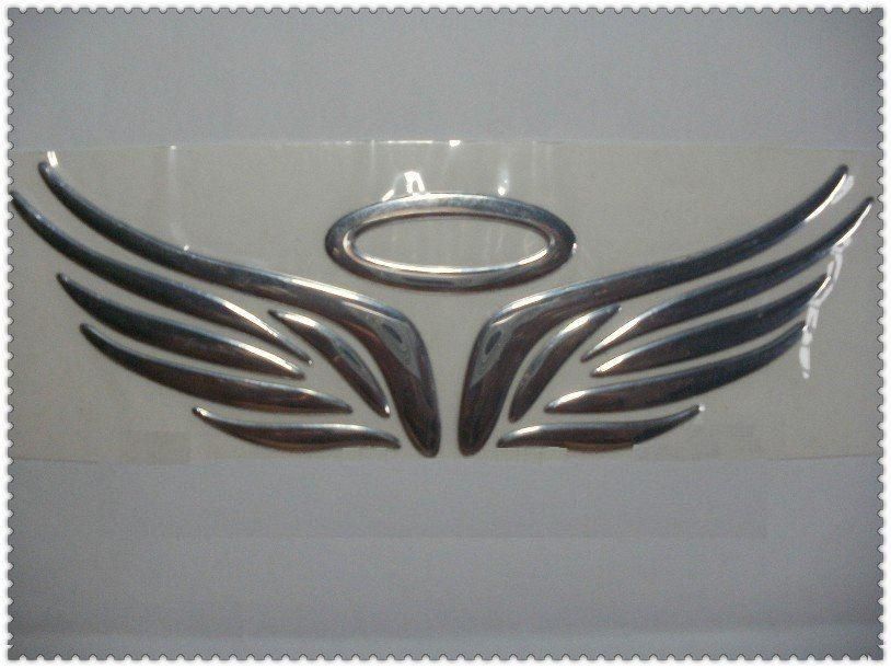 by fedex 3D stickers Silver angel wing adhesive vinyl stickers small flying car label