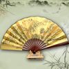 Small Large Chinese Bamboo Silk Fabric Folding Hand held Fans for Men Decorative Wedding Favors Fan wholesale 10pcs/lot