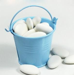 Blue Tin Pails wedding favors,Wedding favors, mini pails,tin candy box favors, great party decoration