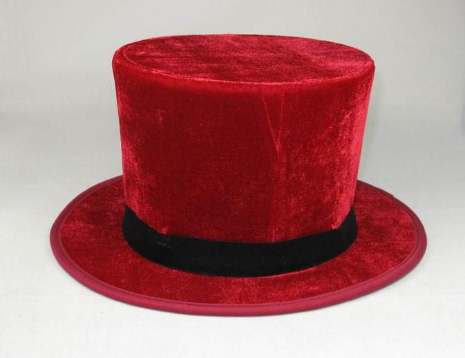 Czerwony składany górny kapelusz - magiczna sztuczka, magiczne rekwizyty, magiczna zabawka, magiczny pokaz