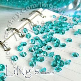 30% de desconto 1000 1 / 3ct 4.5mm Aqua Azul diamante confetti favor do casamento mesa de decoração scatter