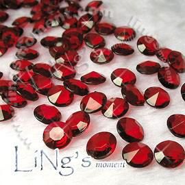 30% de rabais de haute qualité 1000 1ct 6.5mm Crimson RED diamant confettis mariage faveur table disperser Decor