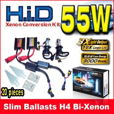 12V 55W H4 H/L H4-3 9003 Bi-xenon Black Slim Ballasts HID Xenon Conversion Kits 6K 8K 10K 12K