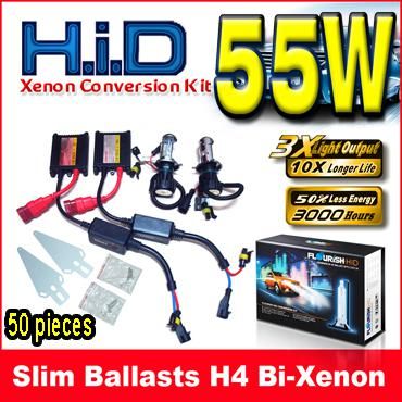 5 ensembles 12V 55W H4 H / L H4-3 9003 bi-xénon noir Slim ballasts HID Xénon Kits de conversion 6K 8K 10K 12K