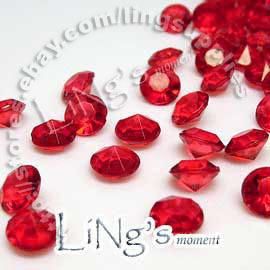 Hot item 30% de desconto 1000 pcs 2ct 8mm Red diamante confetti favor do casamento mesa de decoração scatter