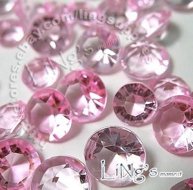 Prezzo più basso 30% di sconto 500pcs 4ct 10mm Rosa confetti di diamante bomboniera da tavola Decor decorativo