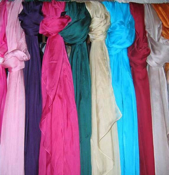 Senhoras das mulheres Plain cor sólida 100% cachecol De Seda Xaile Envoltório lenços SCARF Cachecol SOFT 12 pçs / lote # 1433