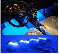 4шт Набор LED окружающего освещения поставок автомобильного интерьера окружающего освещения в атмосфере, светло-голубой Бесплатная доставка отправить