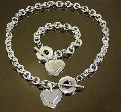 

Wholesale - lowest price Christmas gift 925 silver Necklace+Bracelet set S65