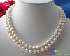 fine 2Row 7-8mm White Tahitian Pearl Necklace 17'18inches 14k