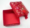 Dekorativ Lace Tassel Stora Smycken Presentförpackning Hantverk Förpackning Floral Silk Brocade Kartong Makeup Armband Pärla Halsband Förvaringsväska