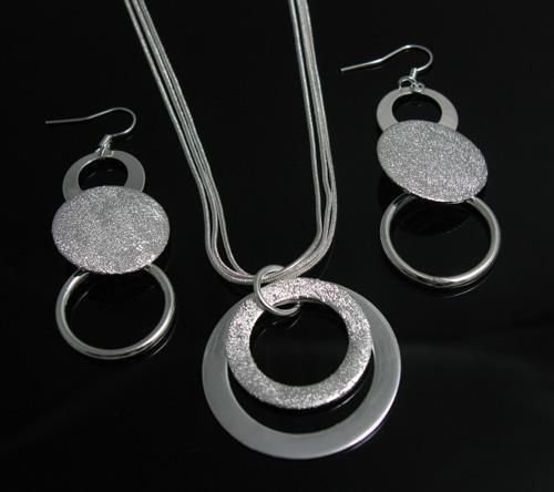 Hurtownie - najniższa cena prezent świąteczny 925 Sterling Silver Fashion Necklace + Zestaw kolczyków S73