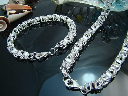 Großhandel - niedrigster Preis Weihnachtsgeschenk 925 Silber Halskette + Armband Set S77