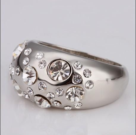Vendendo 18k ouro branco inlay anel de cristal caixa de jóias de moda jóias finas disponíveis 10 Peças / lote