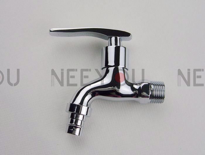 Water Faucet Brass Chrome Bibcock Washing Machine Tap NY18001 From