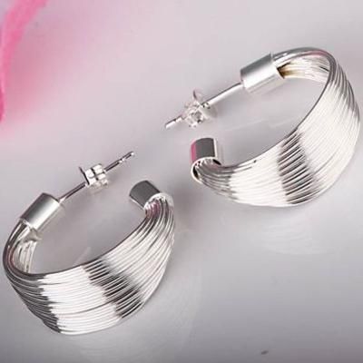 Mode Smycken 925 Silver 3-Wire Bead Girl Dangle Örhängen Hot 