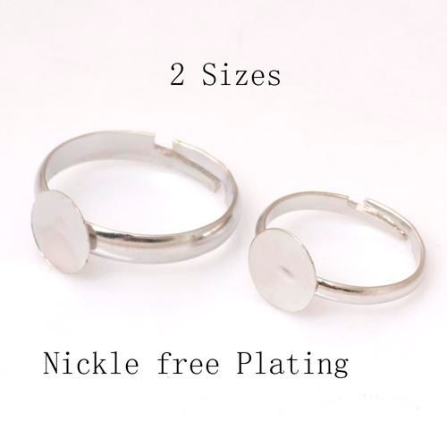 2020 100 Silver Plated Adjustable Flat Ring Pad Bases Blanks Fashion