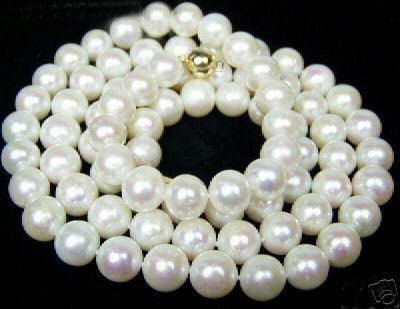 

pearls jewelry natural japanese akoya 8-9mm White Pearl Necklace 20inch