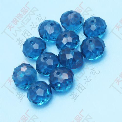 Cadeaux de perles de mode bricolage gros bleu profond à facettes 10mm perles de verre lâches en cristal