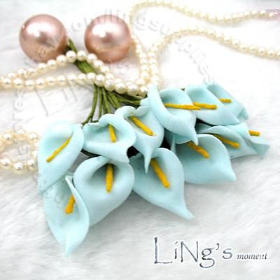 Envío libre-verde hecho a mano Mini Calla Lily flor favor de la boda decoración Scrapbooking