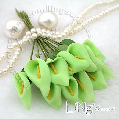 Green Handmade Mini Calla Lily Flower Wedding Favor Decor Scrapbooking