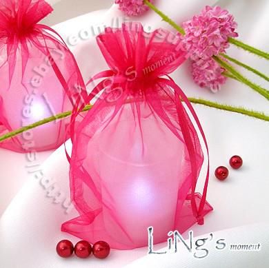 Envío libre, 100 piezas rosa claro 10 * 15cm Organza escarpado del favor de la boda bolsa de Venta Bolsa de regalo una bolsa en caliente