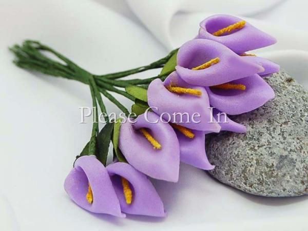 Frete grátis-pêssego artesanal Mini flor de lírio de Calla favor do casamento decoração Scrapbooking