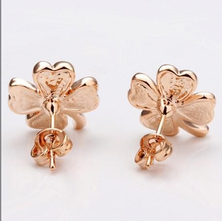 Neue Lucky Clover 18K Rose Gold Ohrringe Mode Ohrringe 20 Paare / Los