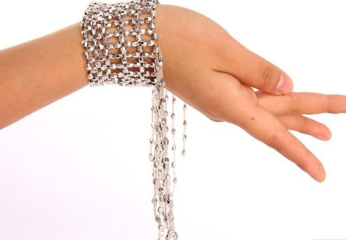 HOT New Gold/Silver Belly Dance Costume Brange Bracelet Jewelry Belly Dance Charm Bracelets Acessório de dança da barriga