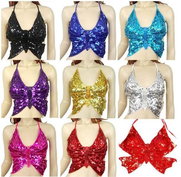 Sequin Butterfly Belly Dance Bra Halter Top From Trustshop_china, $5.43 ...