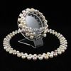 pearl jewelry set natural color white pink purple 3rows fresh water pearl necklace bracelet A1859