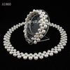 Juego de joyas de perlas Color natural Pearl White 3Rows Fresh Water Pearl Collar Pulsera A1860