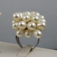 Belle bague perle réel Ajuster la taille belle couleur anneau de perle d'eau douce 5pcs / lot Livraison gratuite A1875