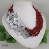 Elegant jewelry luck red coral flower necklace Christmas gift jewelry 1pcs/lot free shipping A1965