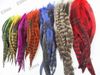 Free Shipping LONG 10 - 13 INCH Grizzly Rooster Feather Hair Extension Feathers Extensions GRF302