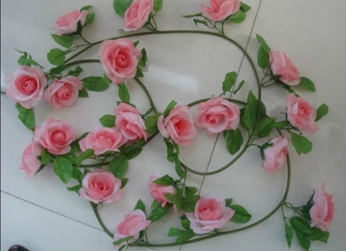 6 stücke 2,2 mt Seide künstliche rose blume girlanden rebe Gefälschte Kamelie Rattan für Hochzeit Dekoration