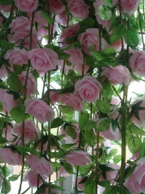 6 adet 2.2 m Ipek yapay gül çiçek garlands vine Düğün Ev Dekorasyon için Sahte Kamelya Rattan
