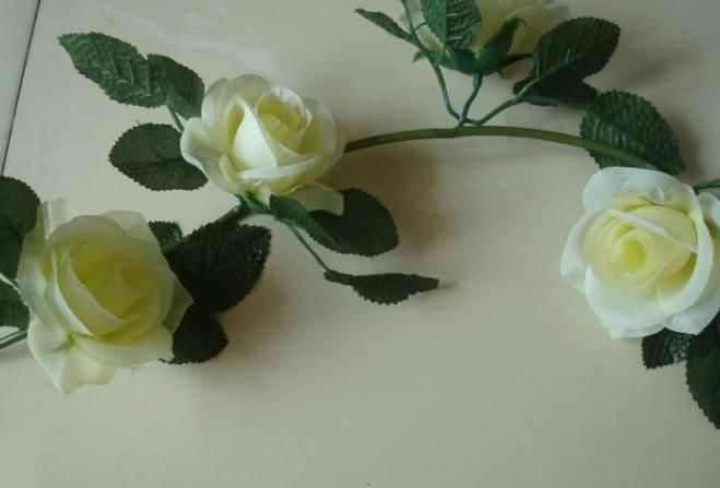 6 unids 2.2 m Seda artificial rosa flor guirnaldas vid falso Camellia ratán para la fiesta de boda decoración del hogar