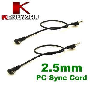 Großhandel 2,5 mm Stecker auf Stecker Flash-PC-Sync-Schnur-Kabel 30cm 12 Zoll Länge